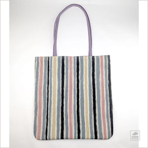 Kyoto Vintage Kimono Flat Tote - Stripes