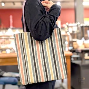 Kyoto Vintage Kimono Flat Tote - Stripes