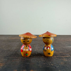 Vintage Kokeshi Pair Mini