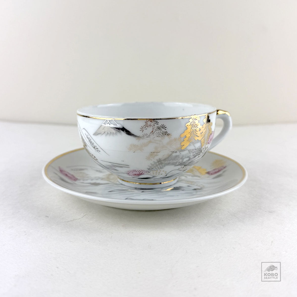 Vintage Kutani Porcelain Cup and Saucer Set