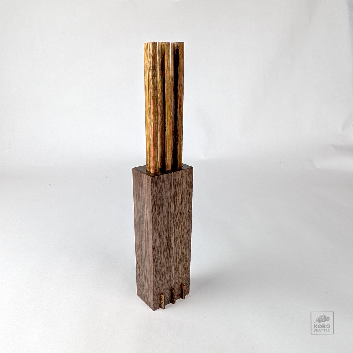 Handcrafted Chopsticks & Case Set 01 - Poplar + Walnut