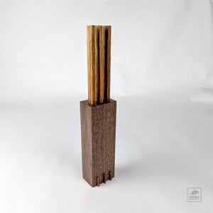 Handcrafted Chopsticks & Case Set 01 - Poplar + Walnut