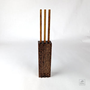 Handcrafted Chopsticks & Case Set 01 - Poplar + Walnut