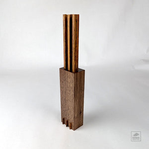 Handcrafted Chopsticks & Case Set 01 - Poplar + Walnut