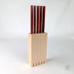 Handcrafted Chopsticks & Case Set 02 - Padauk + Maple