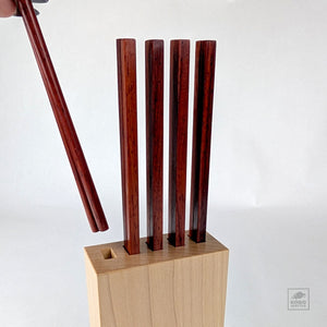 Handcrafted Chopsticks & Case Set 02 - Padauk + Maple