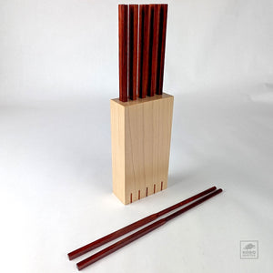Handcrafted Chopsticks & Case Set 02 - Padauk + Maple