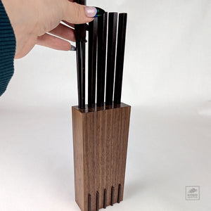 Handcrafted Chopsticks & Case Set 04 - Wenge + Walnut