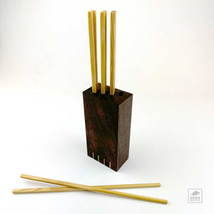 Handcrafted Wood Chopsticks and Holder - black walnut + ash