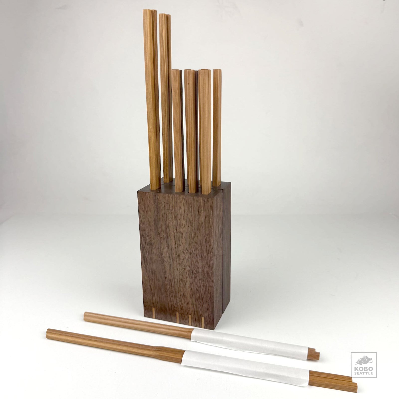 Handcrafted Chopstick Holder - Walnut + Poplar