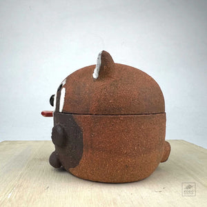 Ceramic Red Panda Jar by Miky Ishida