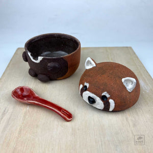 Ceramic Red Panda Jar by Miky Ishida