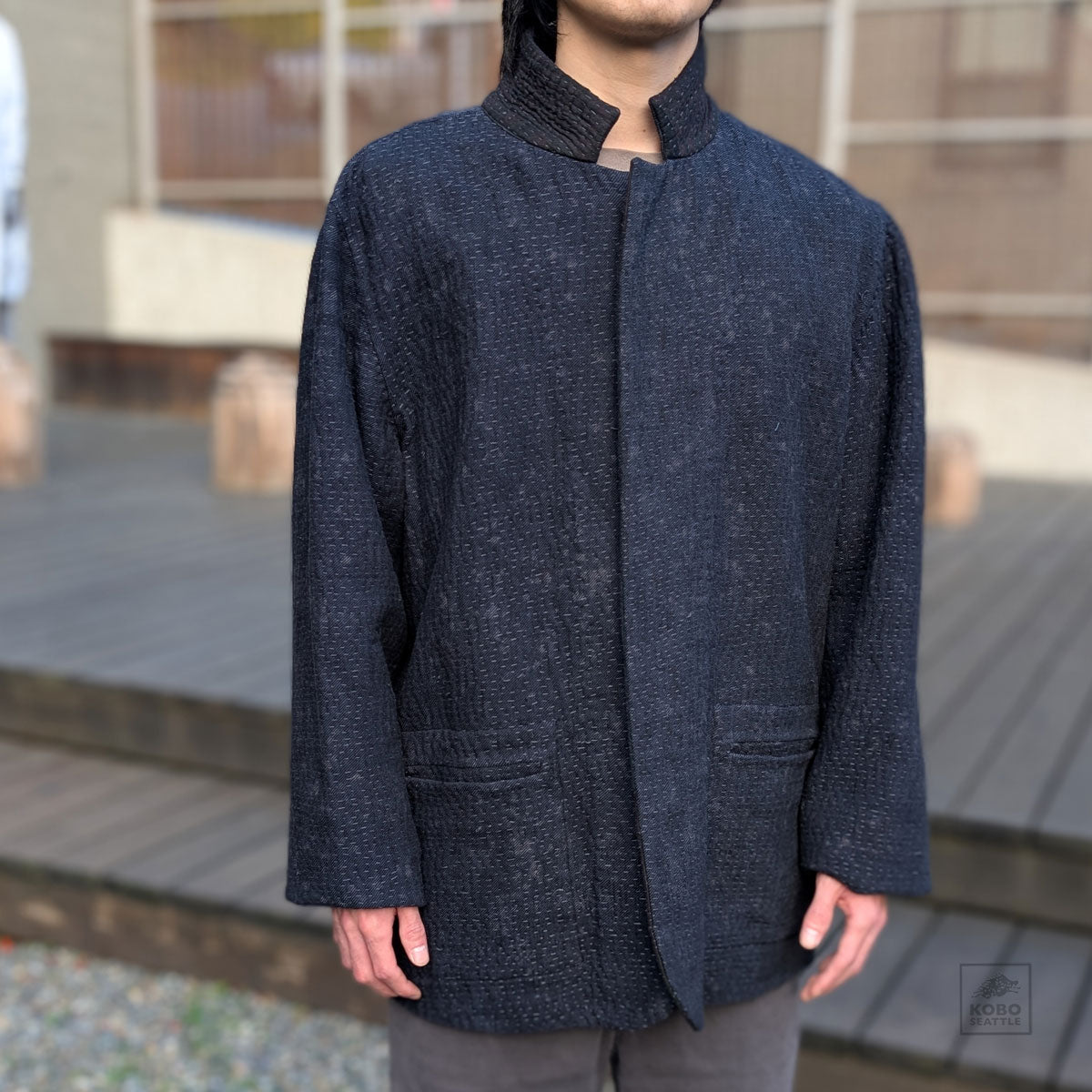 Reversible Sun Dye Kantha Simple Men's Jacket from Mieko Mintz