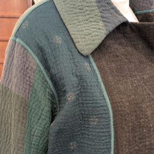 Reversible Sun Dye Kantha Pea Coat from Mieko Mintz