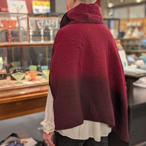 Reversible Ikat Stripe Kantha Cowl Neck Cape from Mieko Mintz