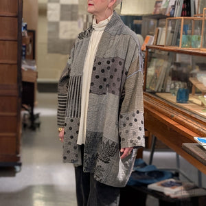 Reversible Patch Kantha with Stamp Haori Jacket from Mieko Mintz