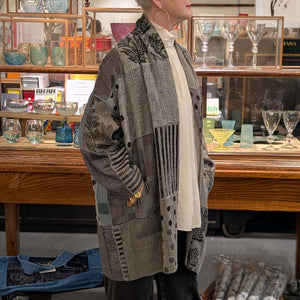 Reversible Patch Kantha with Stamp Haori Jacket from Mieko Mintz