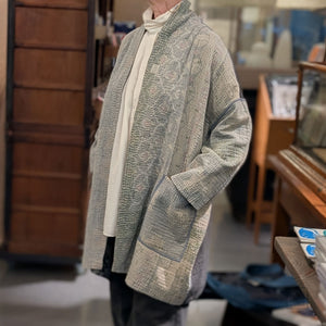 Reversible Patch Kantha with Stamp Haori Jacket from Mieko Mintz
