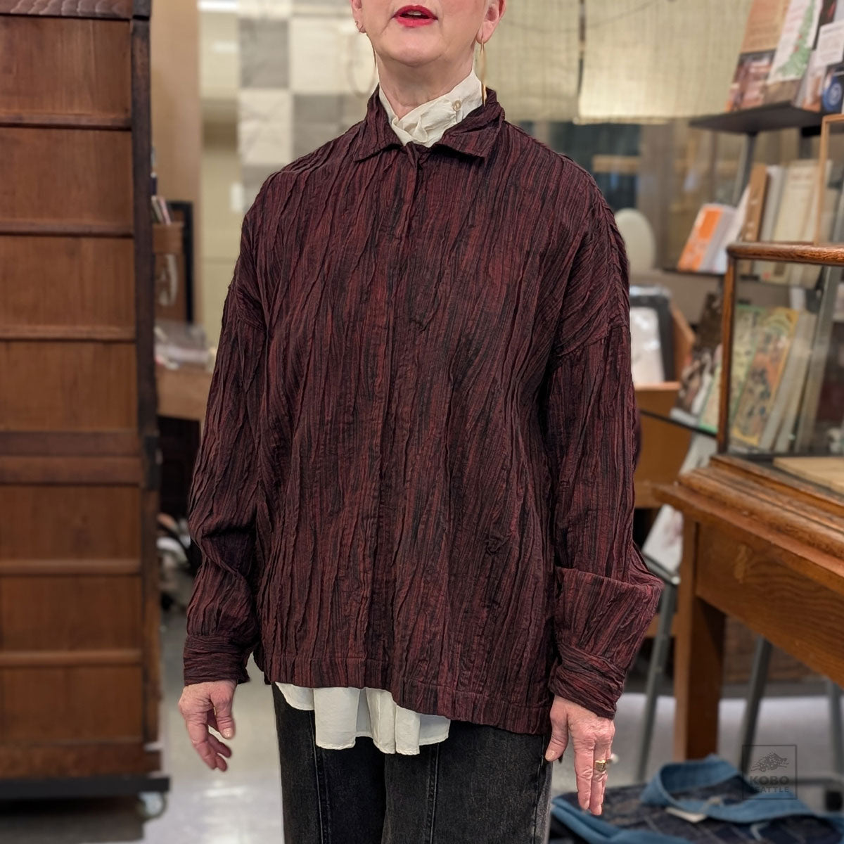 Woven Tie Dye Tuck Camp Shirt from Mieko Mintz