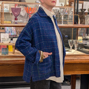 Wool Waffle Kantha Relaxed Shirt Jacket from Mieko Mintz