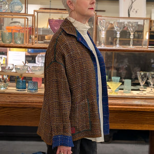 Wool Waffle Kantha Relaxed Shirt Jacket from Mieko Mintz