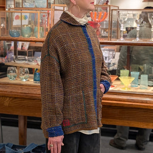 Wool Waffle Kantha Relaxed Shirt Jacket from Mieko Mintz