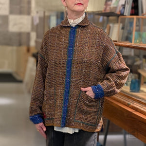 Wool Waffle Kantha Relaxed Shirt Jacket from Mieko Mintz