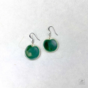 Green Circle Earrings by Michelle Murphy