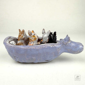 Four Cats in a Hippo Canoe by Aaron Murray