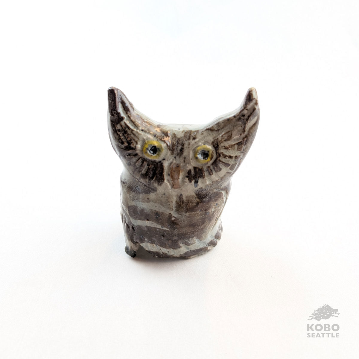 Aaron Murray - Owl Sculpture (Brown with Pointy Ears)