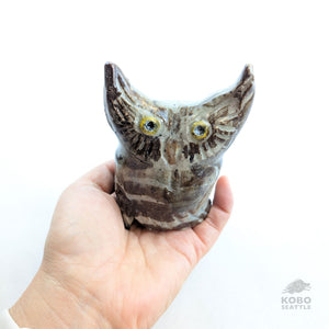 Aaron Murray - Owl Sculpture (Brown with Pointy Ears)