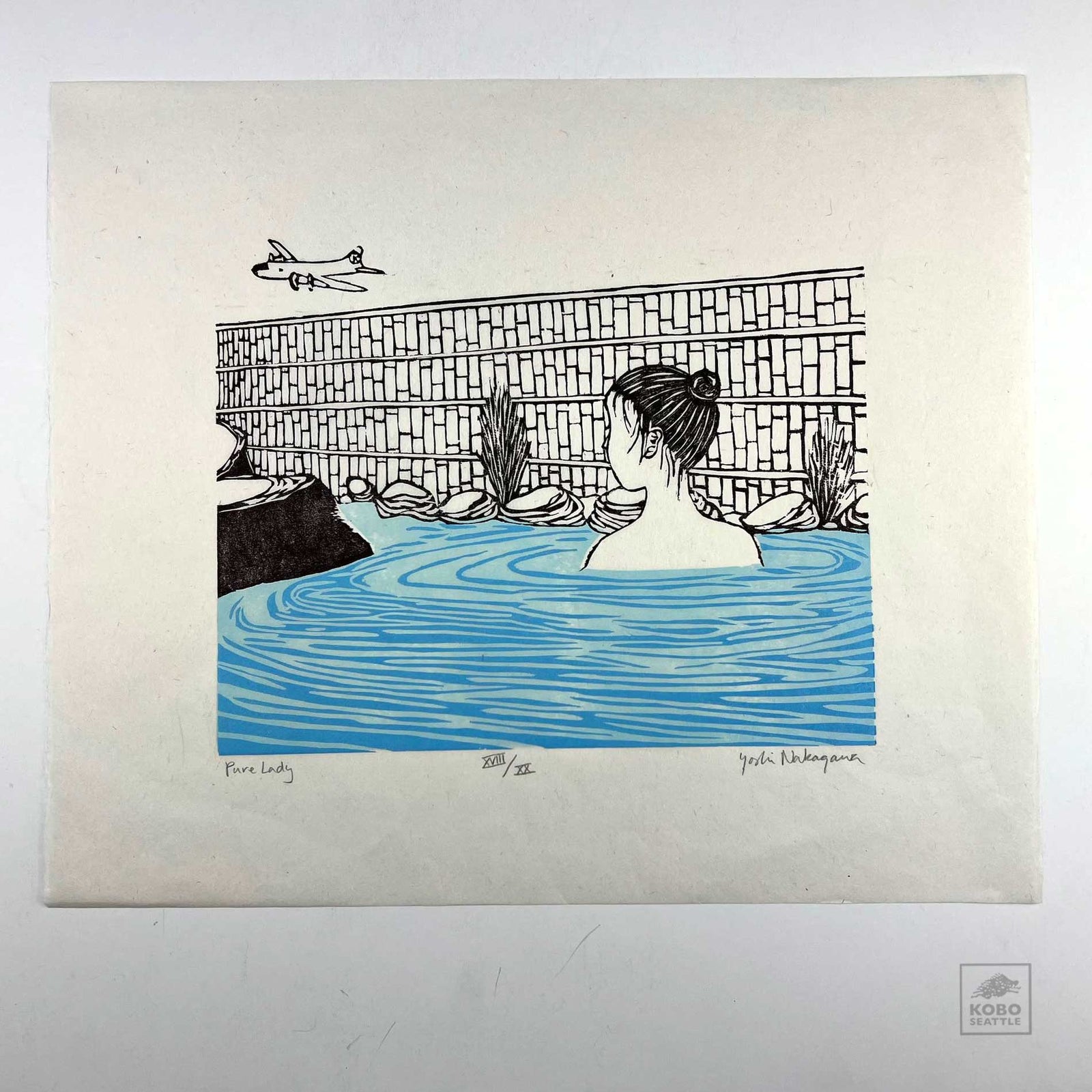 Pure Lady Woodcut by Yoshi Nakagawa
