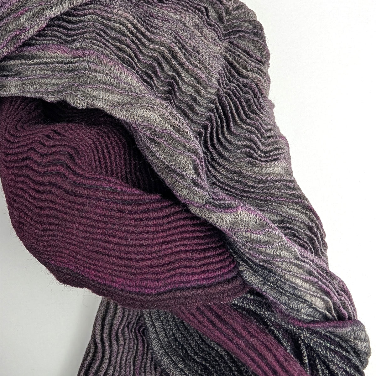 Dyed Wool Scarf - Purple Gray