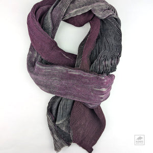 Dyed Wool Scarf - Purple Gray