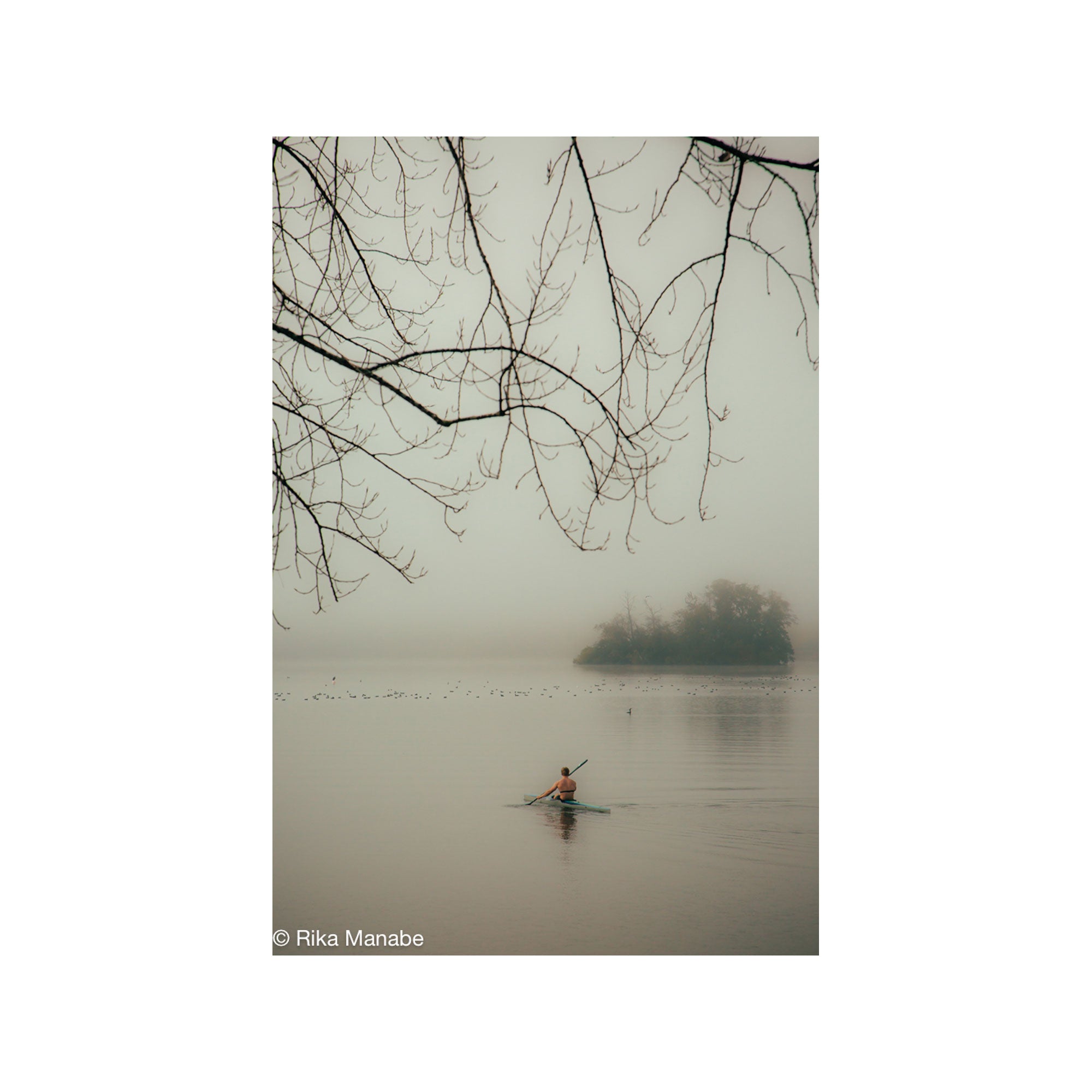 Kayaker In Mist by Rika Manabe