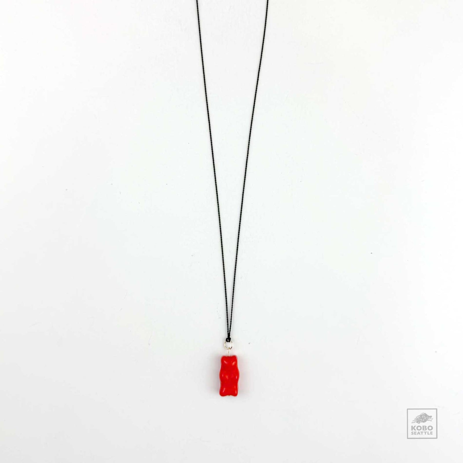 Red Glass Gummy Pendant Necklace