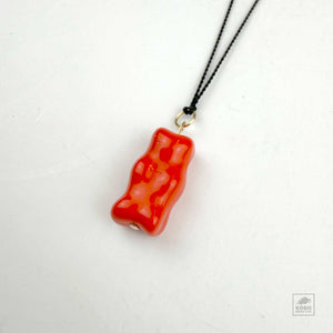 Red Glass Gummy Pendant Necklace