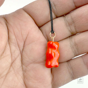 Red Glass Gummy Pendant Necklace