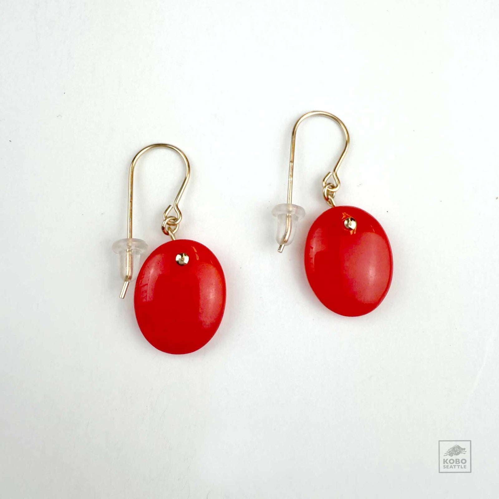 Red Glass Lozenge Earrings