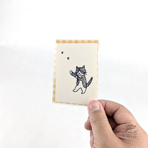 Mini Card - Cat with Hearts by Sakiko Fukuda