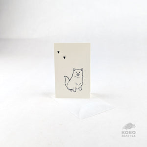 Mini Card - Dog with Hearts by Sakiko Fukuda