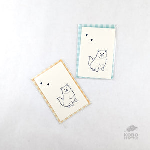 Mini Card - Dog with Hearts by Sakiko Fukuda