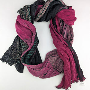 Silk Tie-dyed Scarf - Purple/Green/Gray