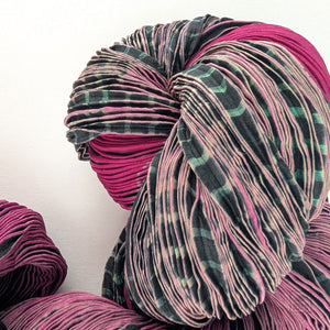 Silk Tie-dyed Scarf - Purple/Green/Gray