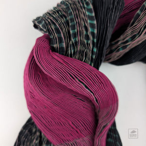 Silk Tie-dyed Scarf - Purple/Green/Gray