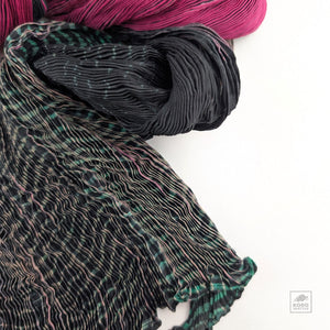 Silk Tie-dyed Scarf - Purple/Green/Gray