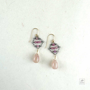 Rose Quartz and Pink Tourmaline Earrings