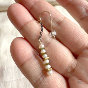 Pearl and Hematite Earrings