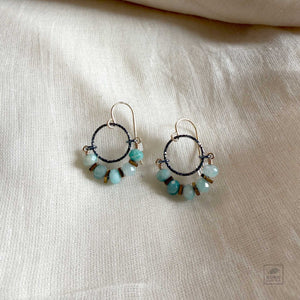 Chalcedony and Hematite Earrings