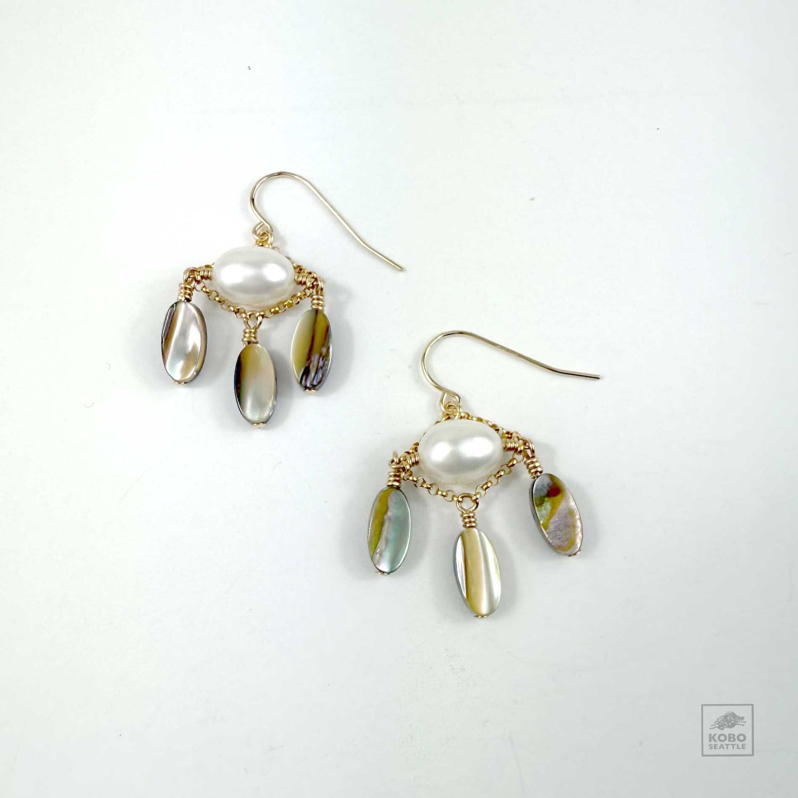 Pearl and Abalone Earrings